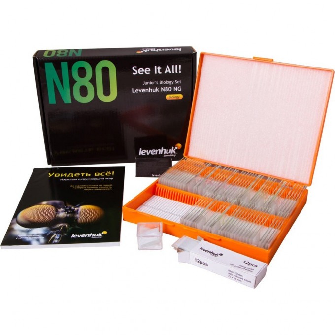 Набор готовых микропрепаратов LEVENHUK N80 NG «Увидеть все!» 29280 Набор готовых микропрепаратов LEVENHUK N80 NG «Увидеть все!» 29280
